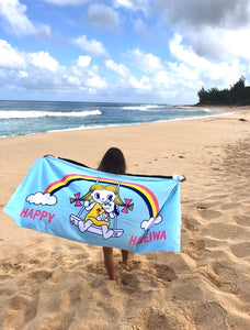 Lucky Rainbow Beach Towel